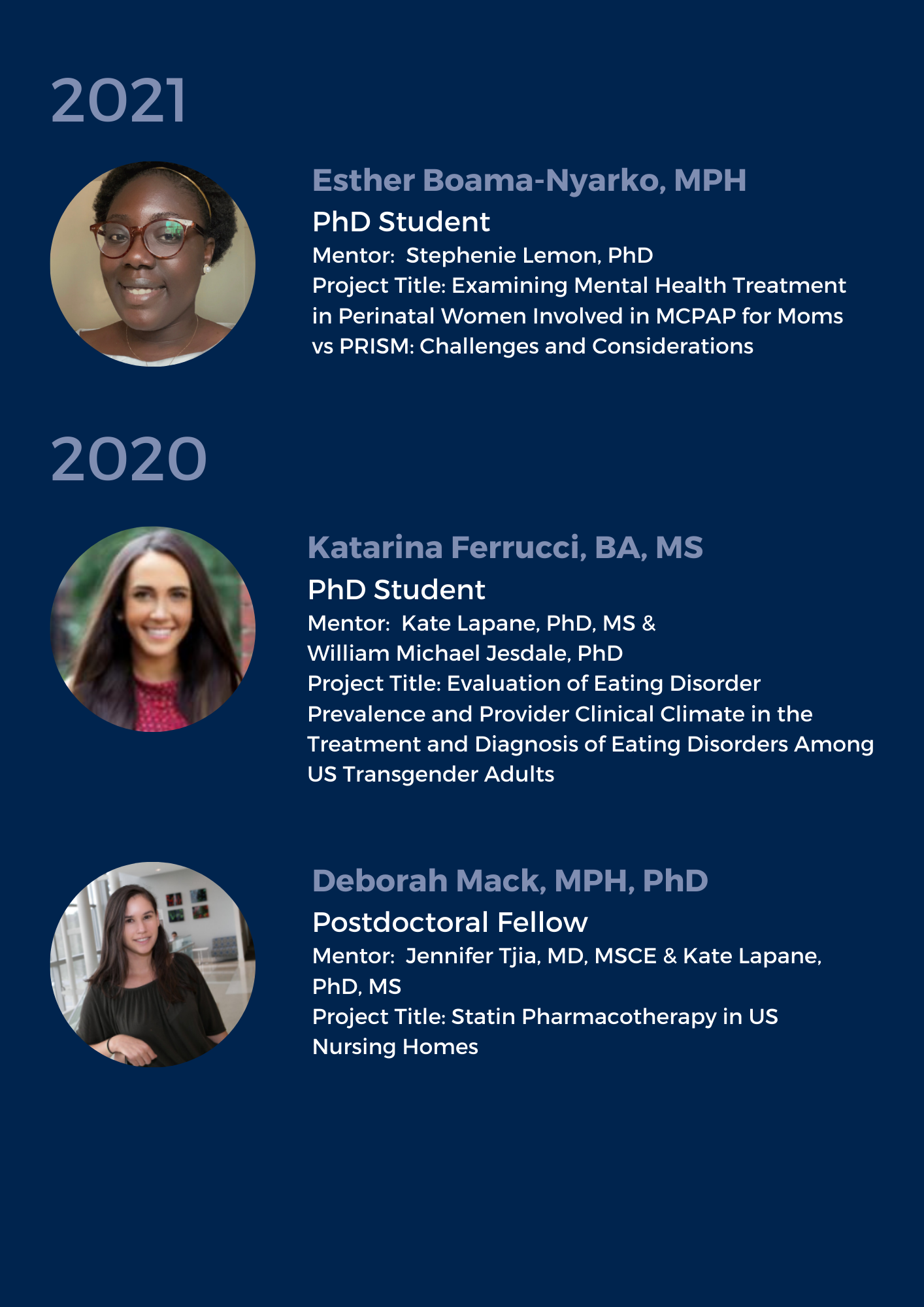 TL1 Trainees 2021 (Pre-Post-Doc)