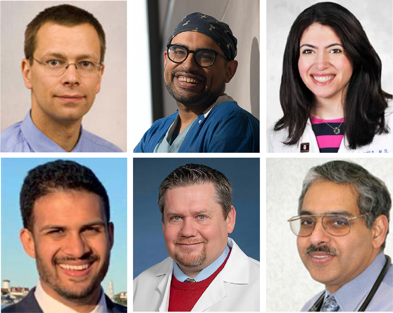 Top Row: Drs. Zivny, Marya, and Hyder  Bottom Row: Drs. Rau, Marshall, and Mehta