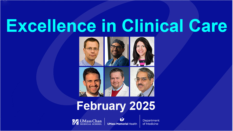  Excellence in Clinical Care, February 2025, image of Drs. Zivny, Marya, Hyder, Rau, Marshall, and Mehta