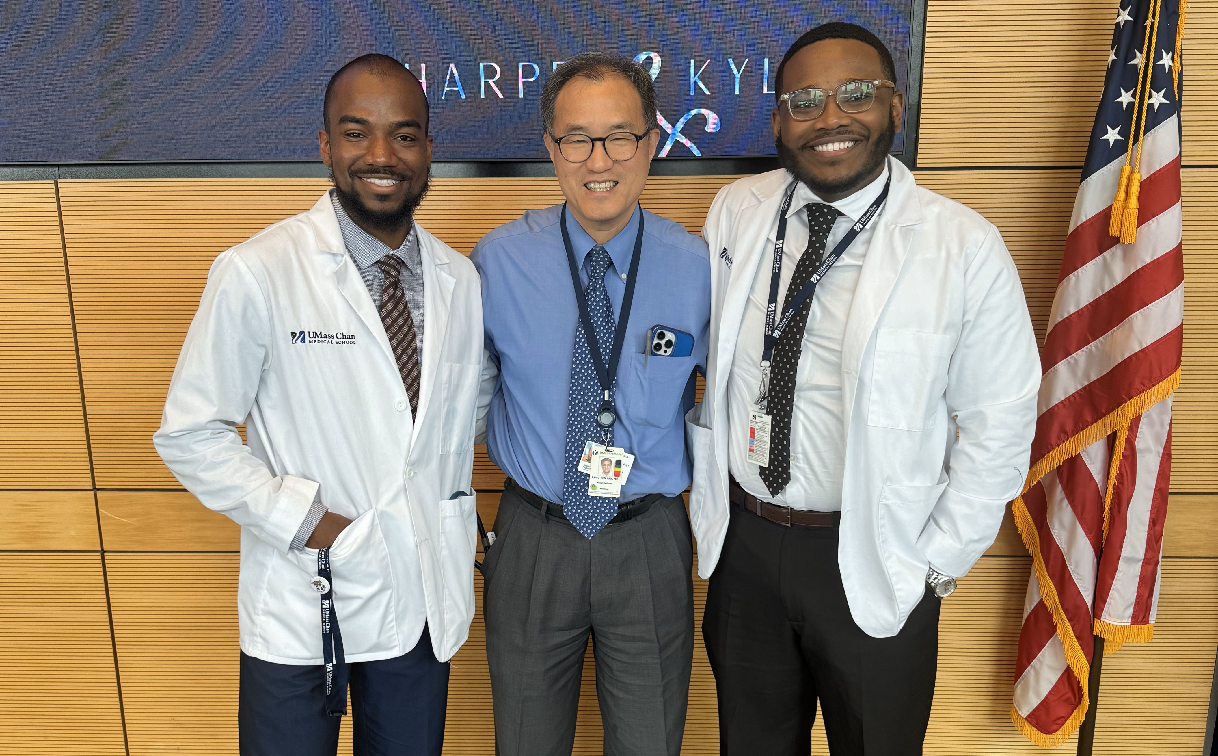 Left to right: Bradford Grant, Dr. P.Y. Fan, and Kevin Saint-Fort