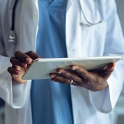 Doctor using a tablet