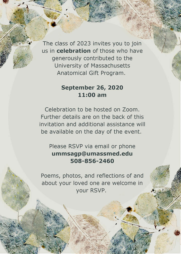 AGP Memorial Service 2020 Invitation