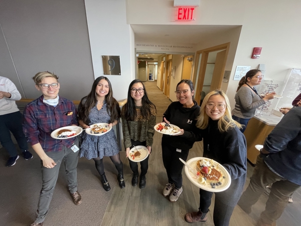 BMB department members at Pancake Day