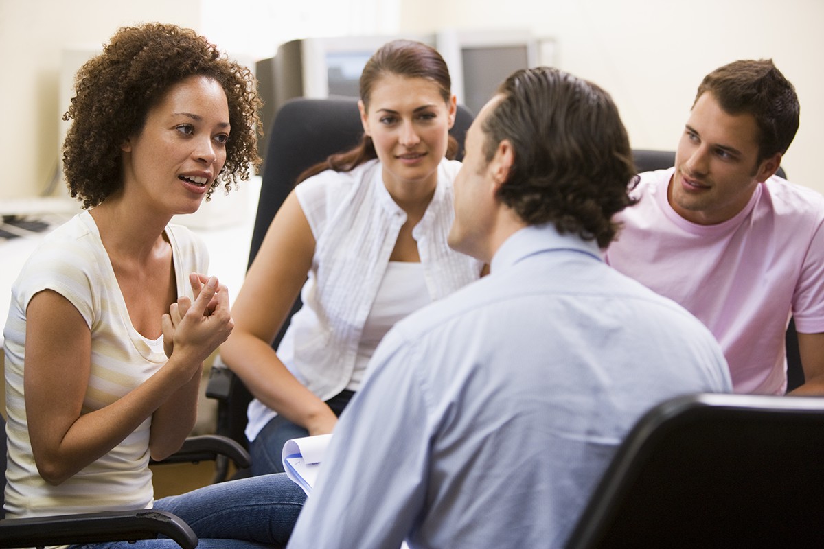 Group of colleagues talking