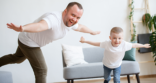 Young father with son