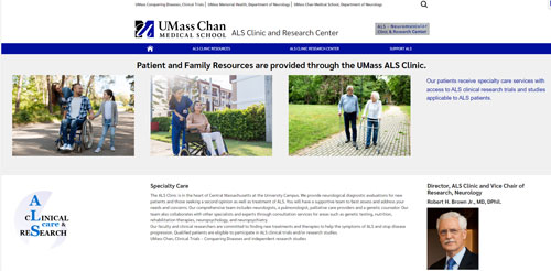 ALS Clinic website thumbnail with link to website.