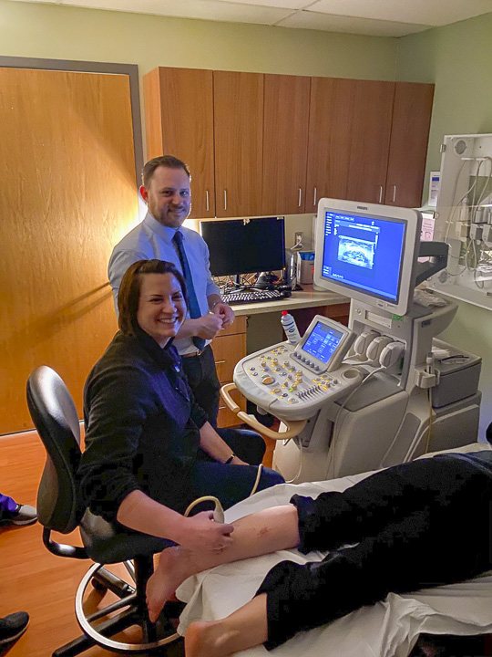 George Watts, MD demonstrates ultrasound at Health Alliance