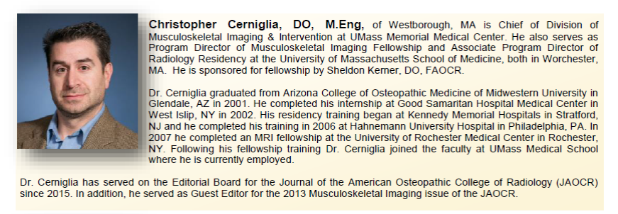 Christopher Cerniglia, DO, Bio AOCR Fellowship