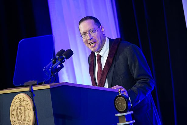 Jonathan Gerber, MD, the Farrington Chair in Cancer Research, speaks.