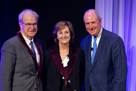 Provost Flotte, Kimberly Yonkers, MD, and Chancellor Collins