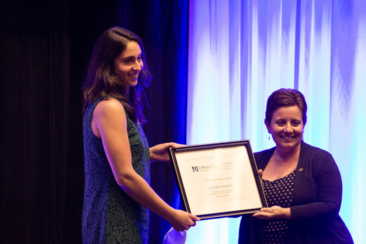 Community Engagement Award recipient Jillian Steacy and Dr. Therrien