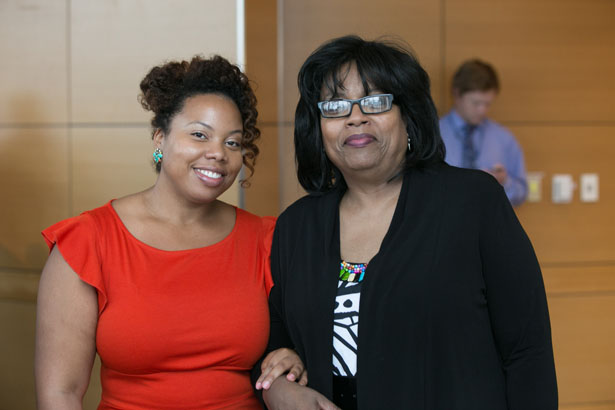 GSBS student Lauren Powell, of the Lemon lab, with her mother, Celene Bolden.