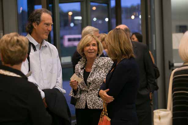 Craig Mello, PhD, talks with Shirley Siff at the reception.