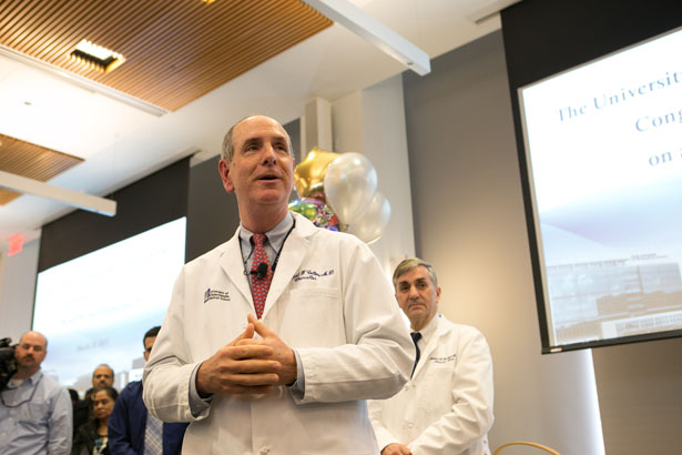 Chancellor Collins opens the Match Day 2015 proceedings at UMass Chan Medical School.