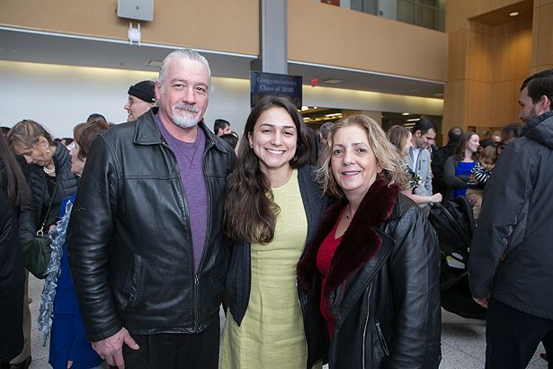 Evangelia Murray shares a moment with her parents.