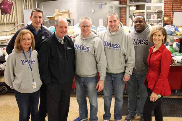 (From left) Gladys McRell Ciciotte, Sean Macaluso, Chancellor Collins, James Leary, Brendan Chisholm, Kola Akindele and Jennifer Berryman