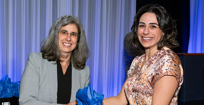 Mary Ellen Lane, PhD, and PhD candidate Seden Bedir