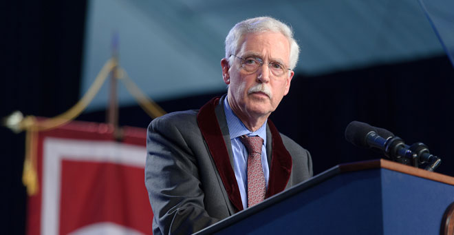 Robert H. Brown Jr., DPhil, MD, speaking at Investiture in at UMass Medical School in September2012