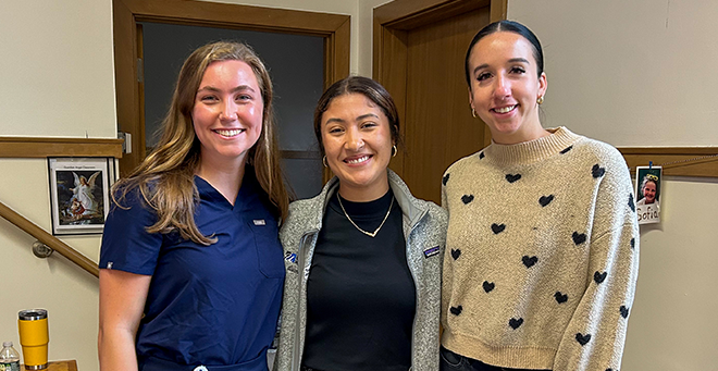 Erin Hurley Beatriz Bacelar and Abigail Lopes standing together