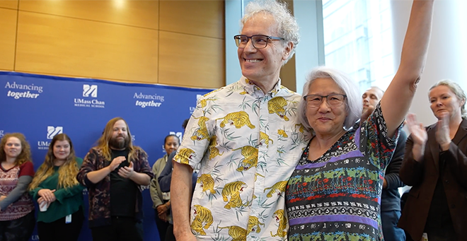 Video: Nobel Laureate Victor Ambros celebrates with UMass Chan community